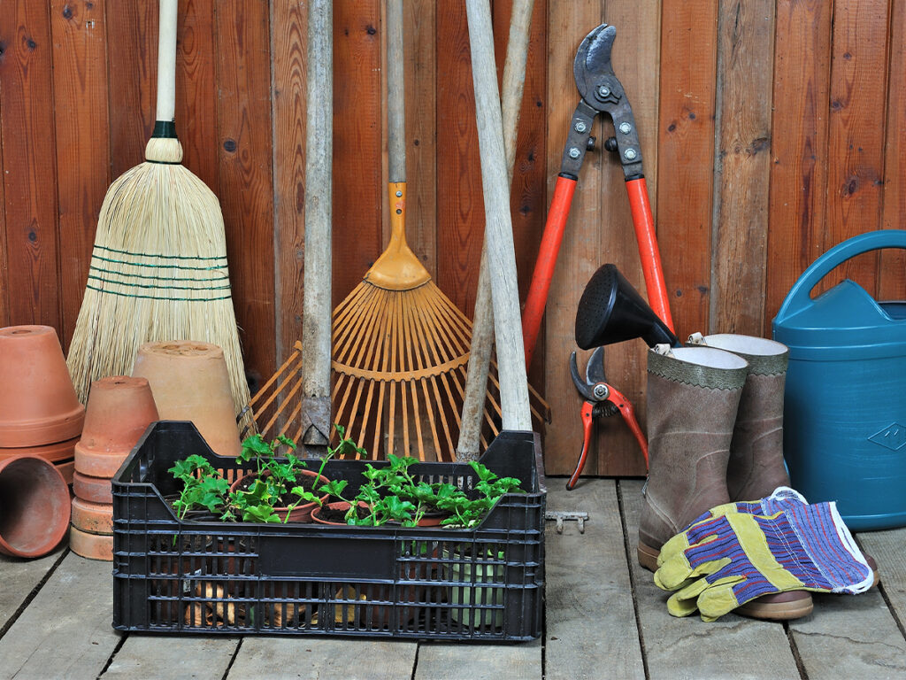 Gardening tools that can be stored in a shed